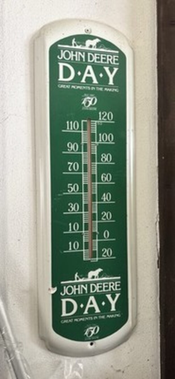 Rare Vintage John Deere DAY thermometer 1837-1987 150 Years 27”x8.5”